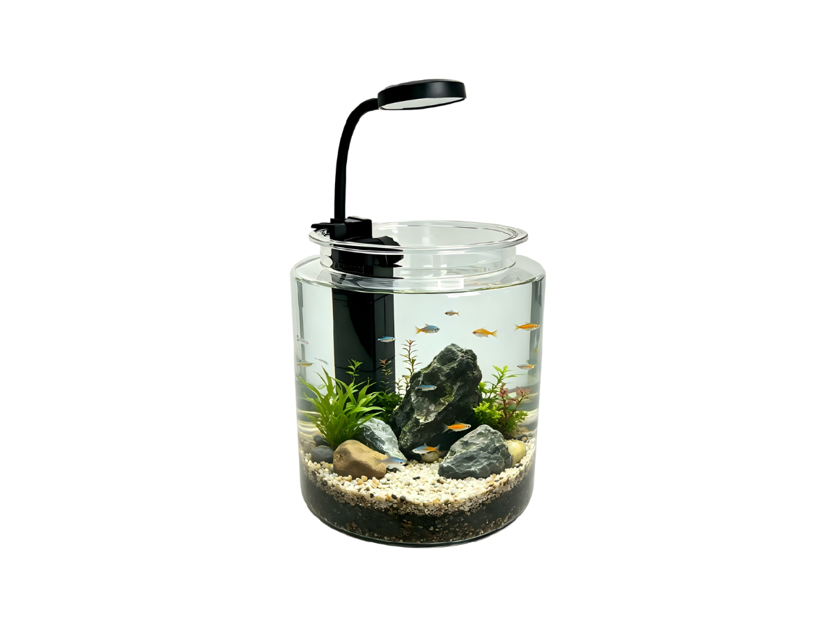Cylindrical Plastic Aquarium Kit Round Fish Tank Set for Home Office Desktop Decoration Cylindrical Plastic Aquarium Kit Round Fish Tank Set for Home Office Desktop Decoration